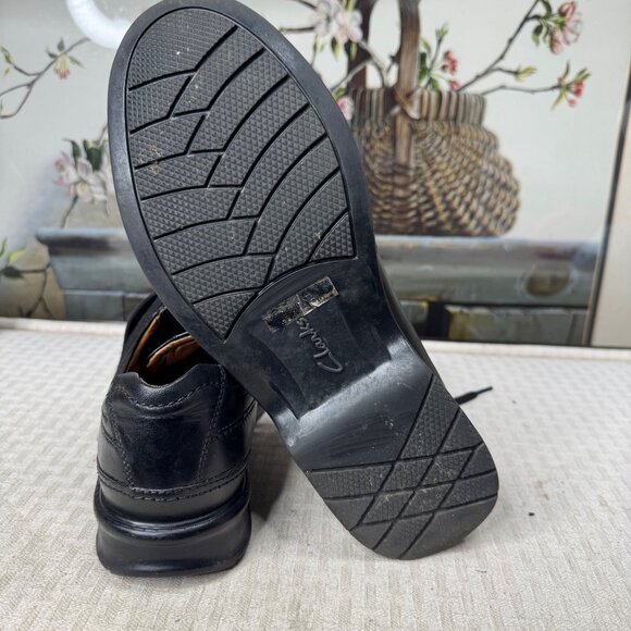 Clarks Collection Colson Mens Size 9.5M Black Leather Oxford Dress Shoes
